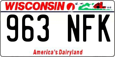 WI license plate 963NFK