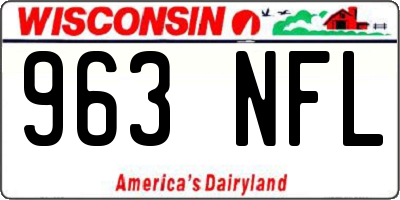 WI license plate 963NFL