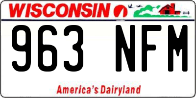 WI license plate 963NFM