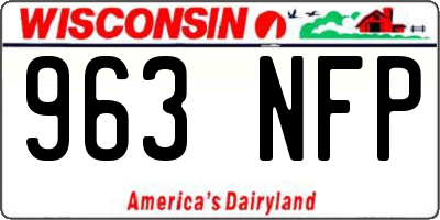 WI license plate 963NFP