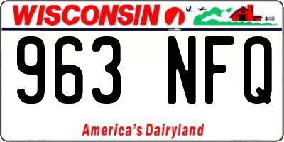 WI license plate 963NFQ