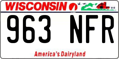 WI license plate 963NFR
