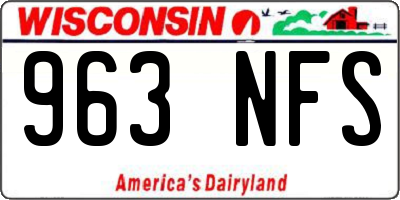 WI license plate 963NFS