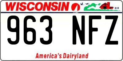 WI license plate 963NFZ