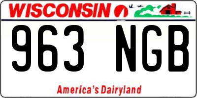 WI license plate 963NGB