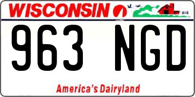 WI license plate 963NGD