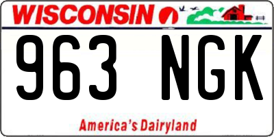 WI license plate 963NGK