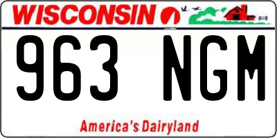 WI license plate 963NGM