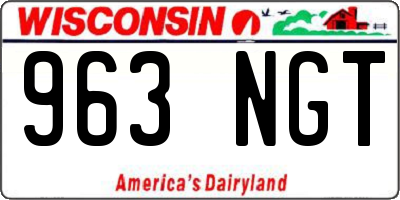 WI license plate 963NGT