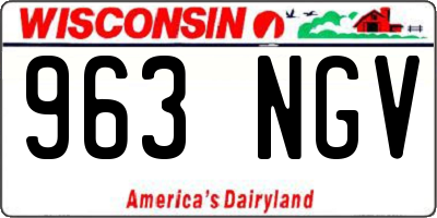 WI license plate 963NGV