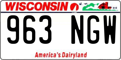WI license plate 963NGW