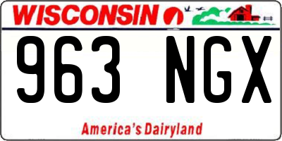 WI license plate 963NGX