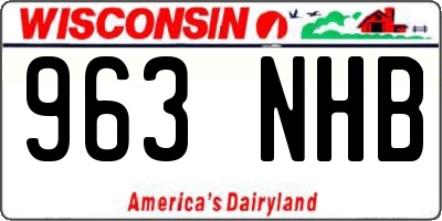 WI license plate 963NHB