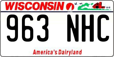 WI license plate 963NHC