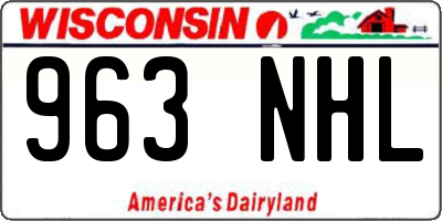 WI license plate 963NHL
