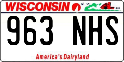 WI license plate 963NHS