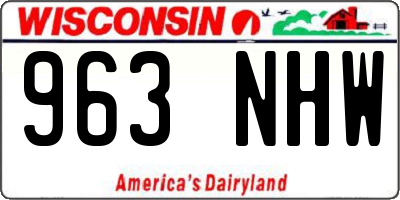 WI license plate 963NHW
