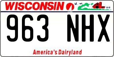 WI license plate 963NHX
