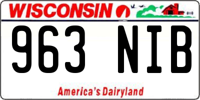 WI license plate 963NIB