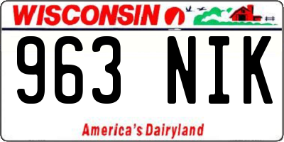 WI license plate 963NIK