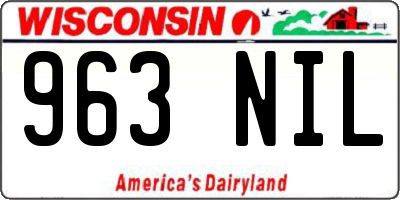WI license plate 963NIL