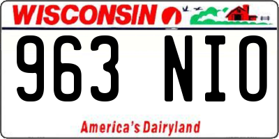 WI license plate 963NIO