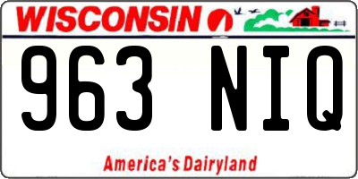 WI license plate 963NIQ