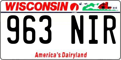 WI license plate 963NIR