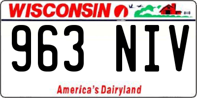 WI license plate 963NIV