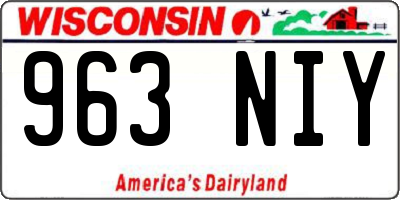 WI license plate 963NIY