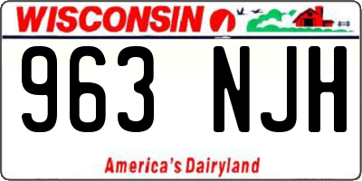 WI license plate 963NJH