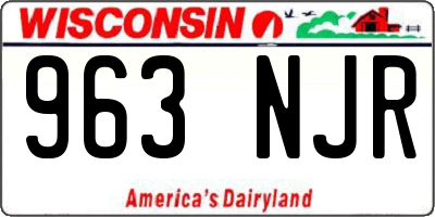 WI license plate 963NJR
