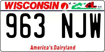 WI license plate 963NJW