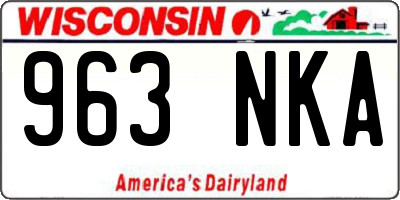 WI license plate 963NKA