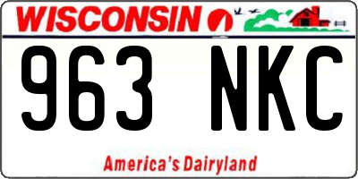 WI license plate 963NKC