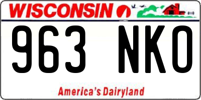 WI license plate 963NKO