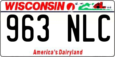 WI license plate 963NLC