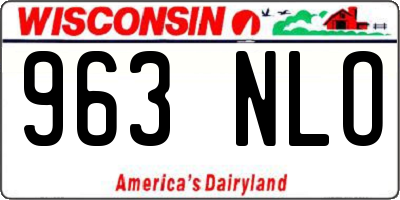 WI license plate 963NLO