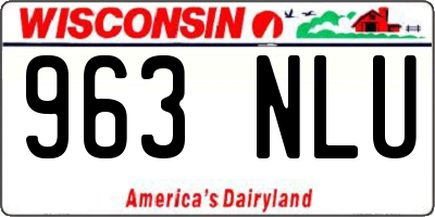 WI license plate 963NLU