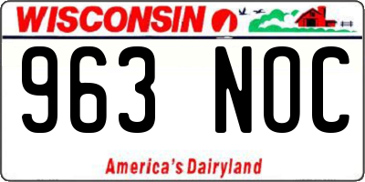 WI license plate 963NOC