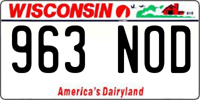 WI license plate 963NOD