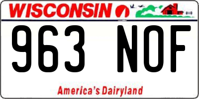 WI license plate 963NOF