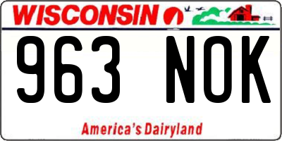 WI license plate 963NOK
