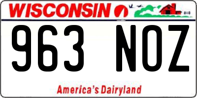 WI license plate 963NOZ