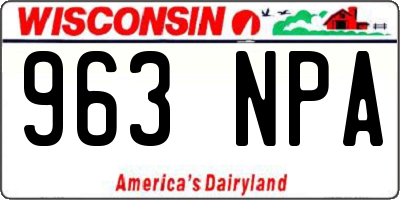 WI license plate 963NPA
