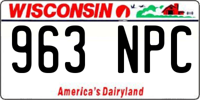 WI license plate 963NPC