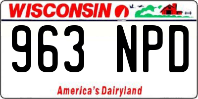 WI license plate 963NPD