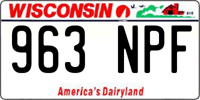WI license plate 963NPF