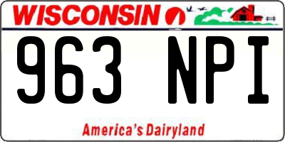 WI license plate 963NPI