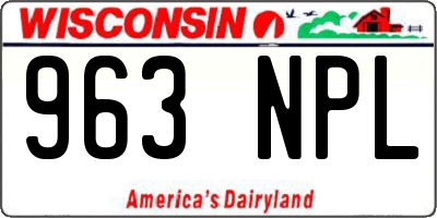 WI license plate 963NPL